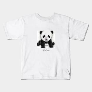 Motivational Baby Panda Digital Artwork - A Mindful Moment From Nature Kids T-Shirt